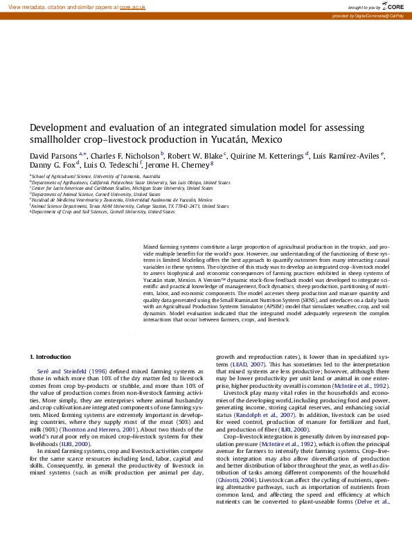 (PDF) Development and evaluation of an integrated simulation model for ...