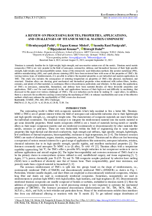 (PDF) A Review on Processing Routes, Properties, Applications, and