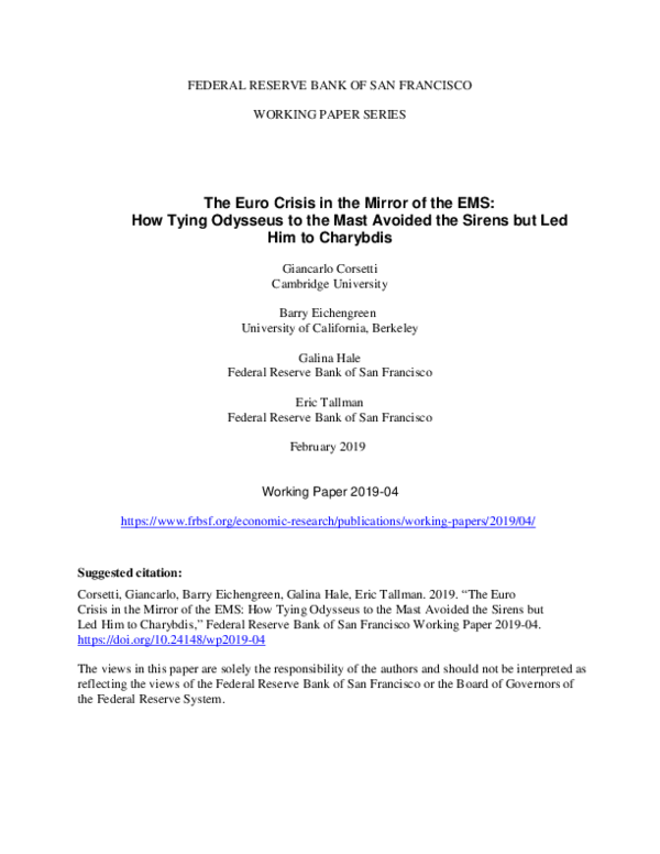  PDF The Euro Crisis In The Mirror Of The EMS How Tying Odysseus To 