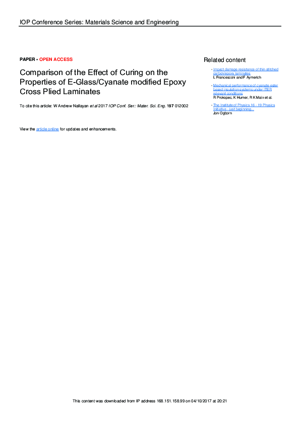 (PDF) Comparison of the Effect of Curing on the Properties of E-Glass ...