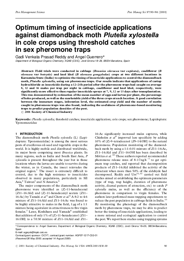 (PDF) Optimum timing of insecticide applications against diamondback ...