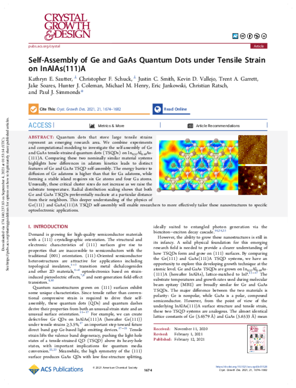 (PDF) Self-Assembly of Ge and GaAs Quantum Dots under Tensile Strain on ...