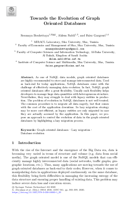 (PDF) Towards the Evolution of Graph Oriented Databases