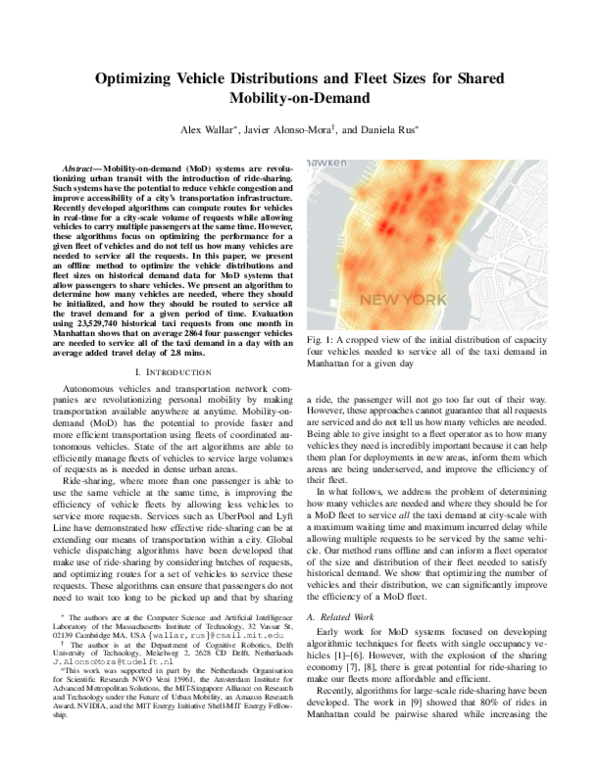 (PDF) Optimizing Vehicle Distributions and Fleet Sizes for Shared ...