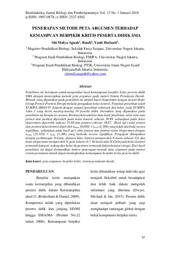 (PDF) Application of Argument Mapping Methods Toward Critical Thinking ...