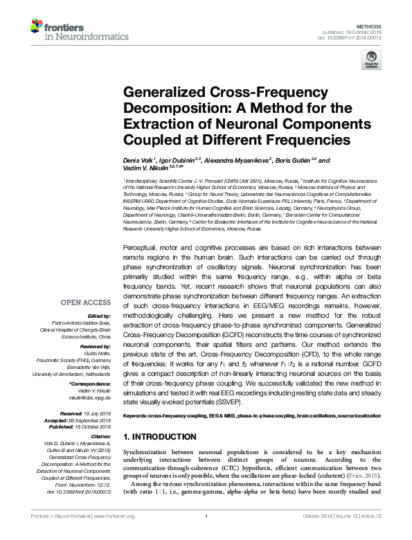 (PDF) Generalized CrossFrequency A Method for the