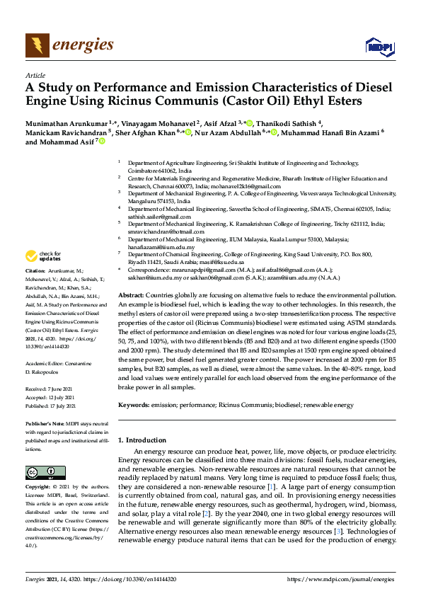 (PDF) A Study on Performance and Emission Characteristics of Diesel ...