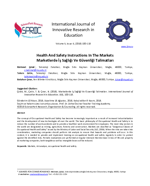 Health And Safety Instructions In The Markets