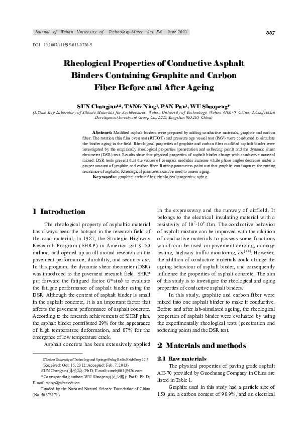 (PDF) Rheological properties of conductive asphalt binders containing ...