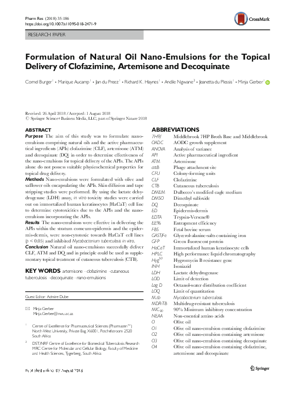 (PDF) Formulation of Natural Oil Nano-Emulsions for the Topical ...