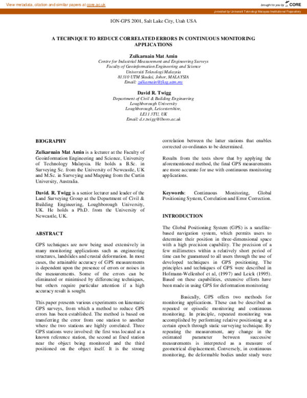 (PDF) A technique to reduce correlated errors in continuous monitoring ...