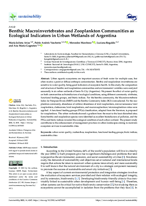 (PDF) Benthic Macroinvertebrates and Zooplankton Communities as ...
