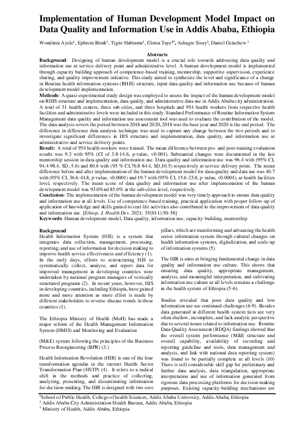 (PDF) Implementation of Human Development Model Impact on Data Quality ...