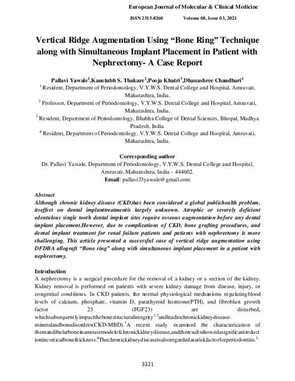 (PDF) Vertical Ridge Augmentation Using “Bone Ring” Technique along ...