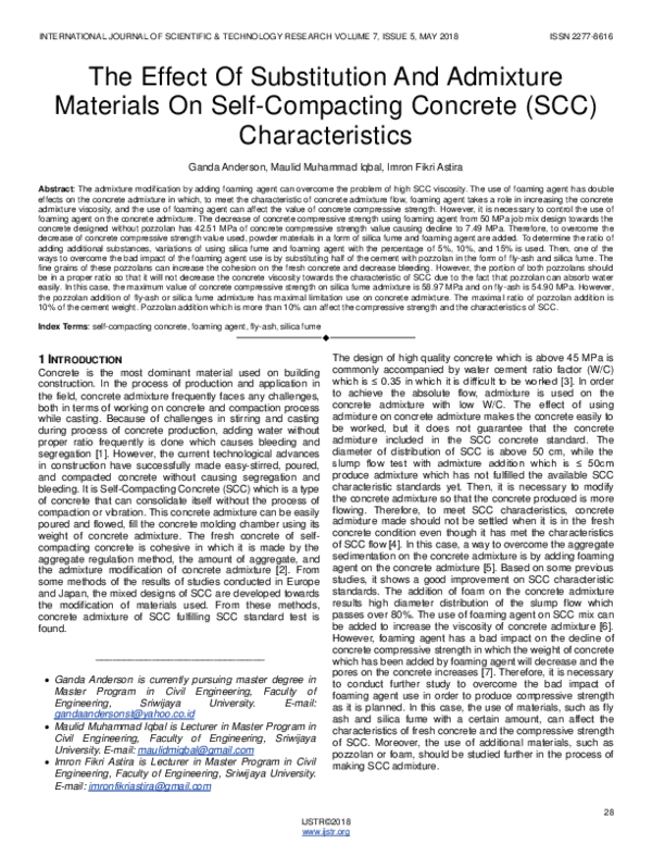 (PDF) The Effect Of Substitution And Admixture Materials On Self ...