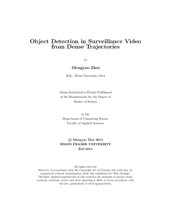 (PDF) Object detection in surveillance video from dense trajectories