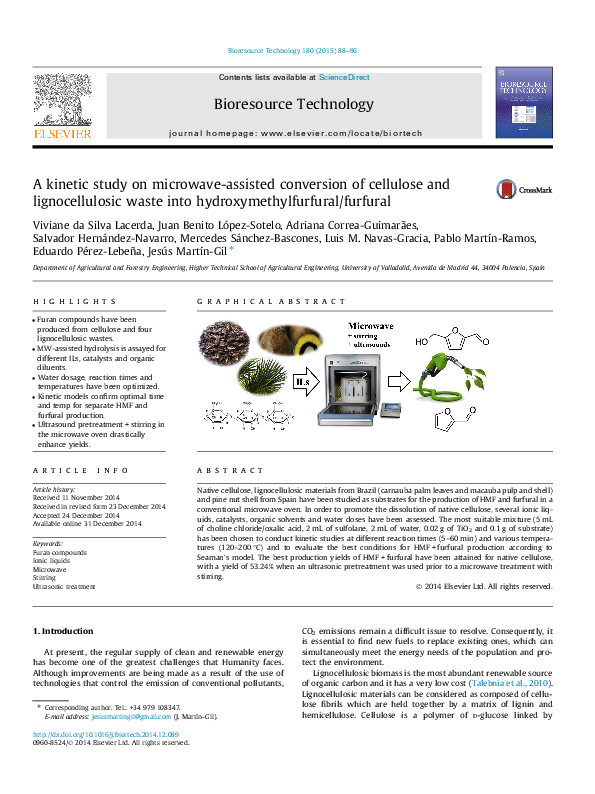 (PDF) A kinetic study on microwave-assisted conversion of cellulose and ...