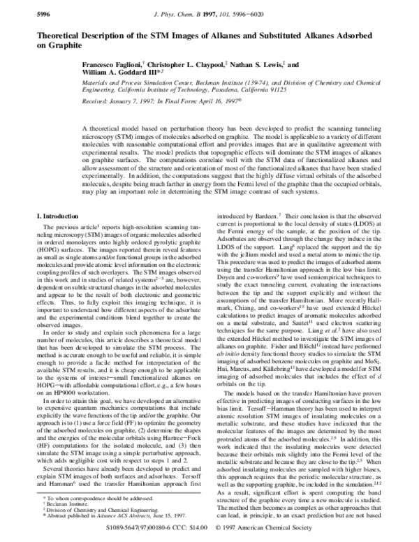 (PDF) Theoretical Description of the STM Images of Alkanes and ...