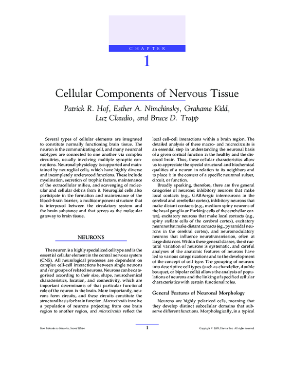 (PDF) Cellular Components of Nervous Tissue