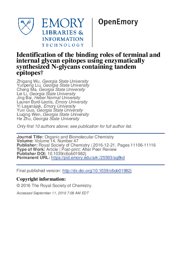 (PDF) Identification of the binding roles of terminal and internal ...