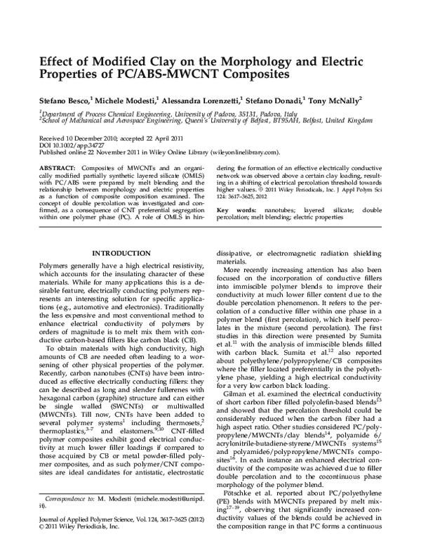 (PDF) Effect of modified clay on the morphology and electric properties ...