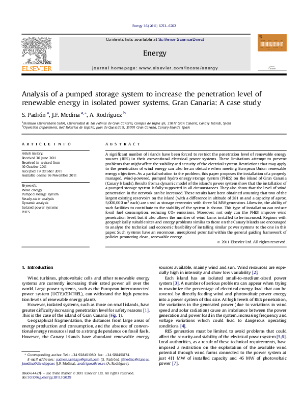 (PDF) Analysis of a pumped storage system to increase the penetration ...