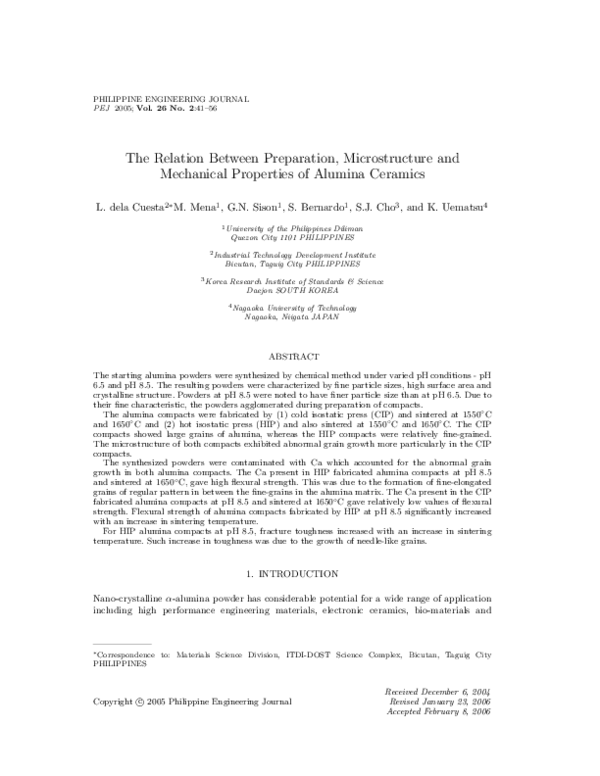(PDF) The Relation Between Preparation, Microstructure and Mechanical ...
