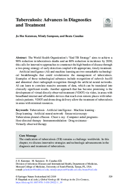 (PDF) Tuberculosis: Advances in Diagnostics and Treatment