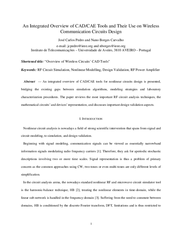 (PDF) An integrated overview of CAD/CAE tools and their use on wireless ...