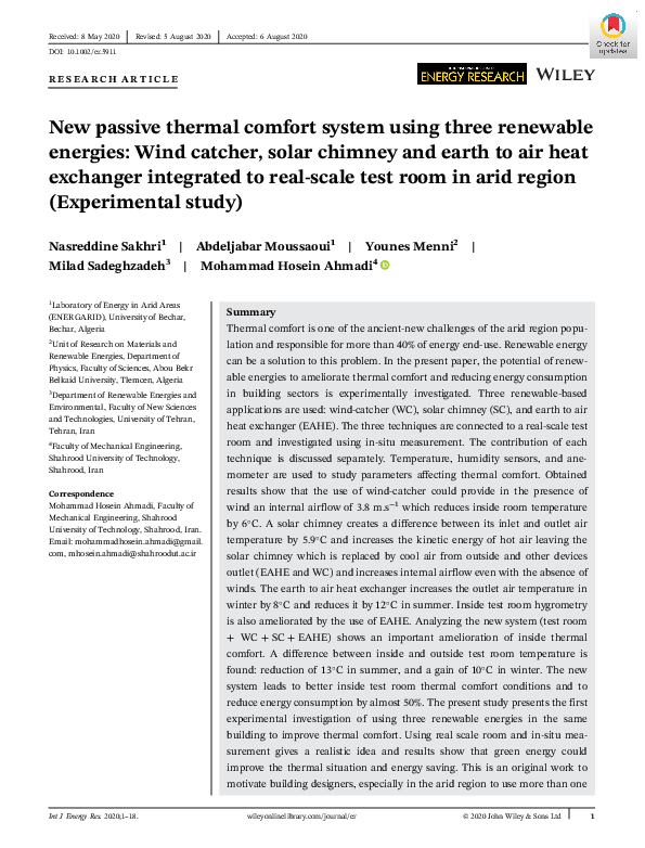 Curated visual reference: Passive Thermal Furniture Testing Reference: Pdf New Passive Thermal Comfort System Using Three Renewable Energies