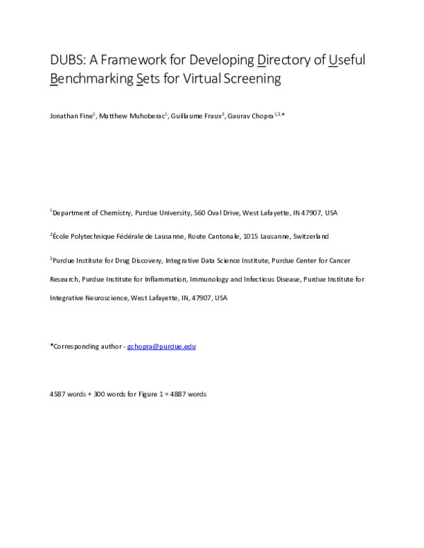 (PDF) DUBS: A Framework for Developing Directory of Useful Benchmarking ...