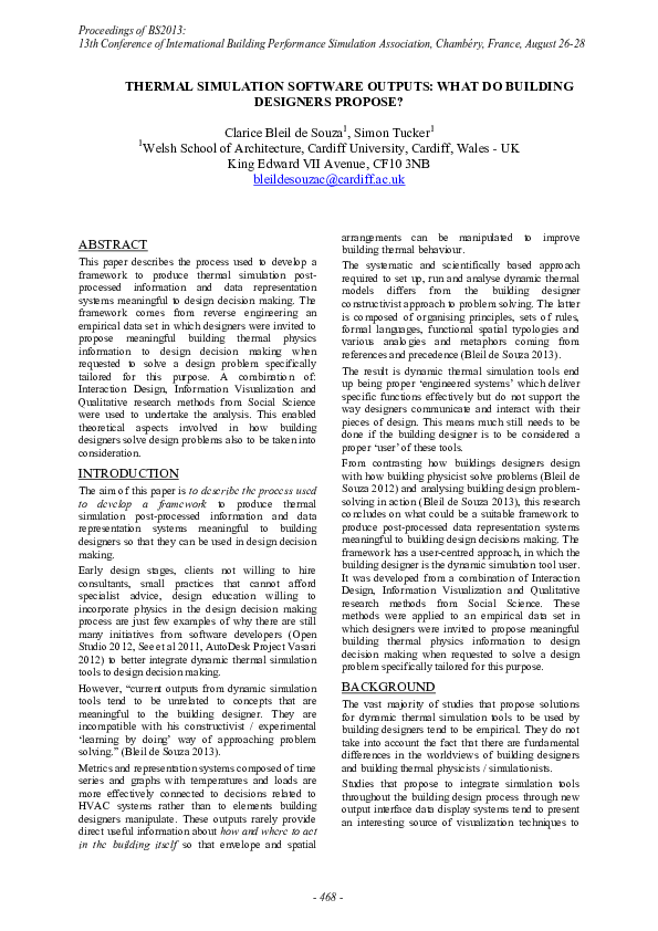 (PDF) Thermal Simulation Software Outputs: What Do Building Designers ...