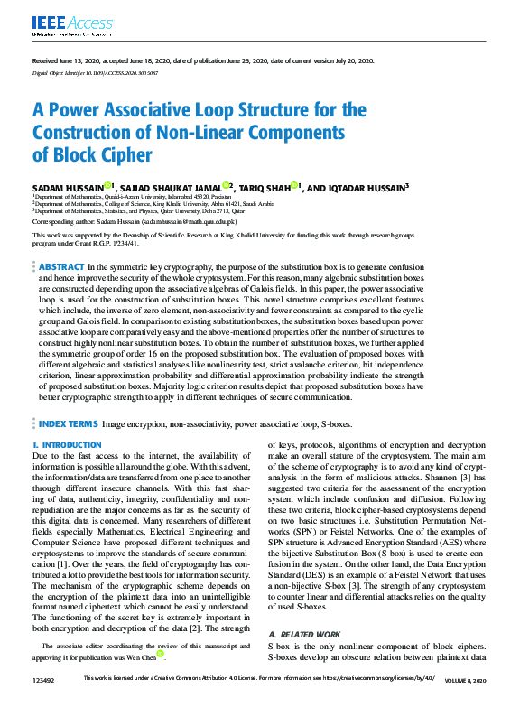 (PDF) A Power Associative Loop Structure for the Construction of Non ...