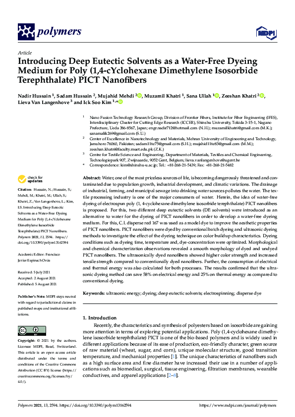 (PDF) Introducing Deep Eutectic Solvents as a Water-Free Dyeing Medium ...