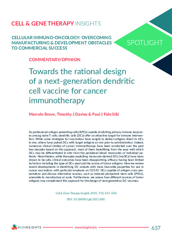 (PDF) Towards the rational design of a next-generation dendritic cell ...
