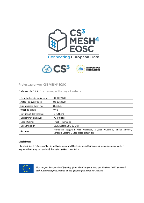 (PDF) D5.7: First revamp of the project website