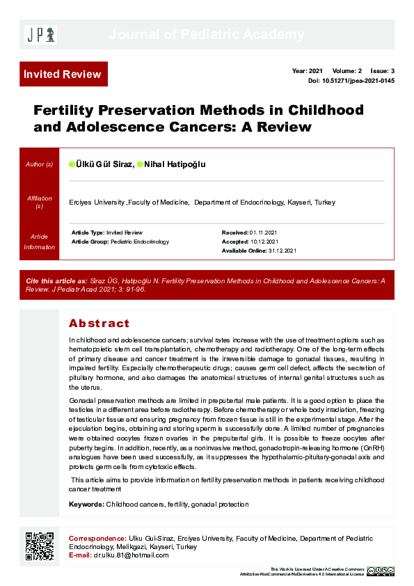 (PDF) Fertility Preservation Methods in Childhood and Adolescence ...