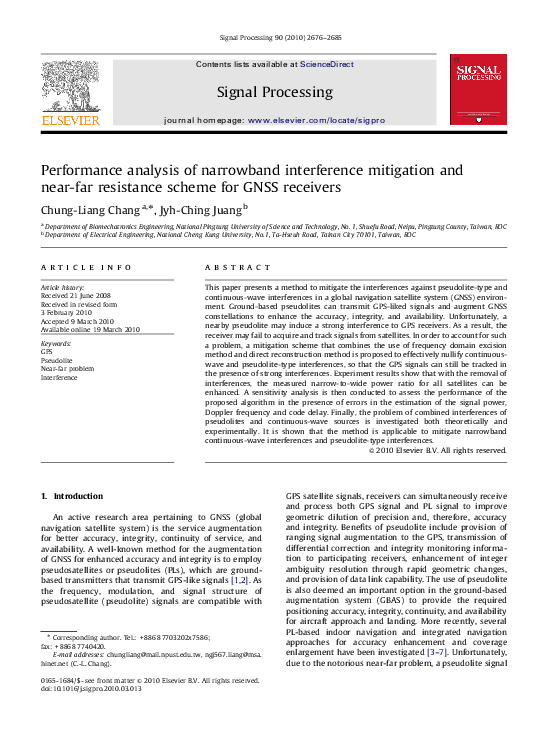 (PDF) Performance analysis of narrowband interference mitigation and ...
