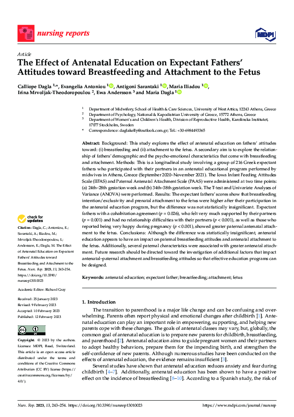 (PDF) The Effect of Antenatal Education on Expectant Fathers’ Attitudes ...