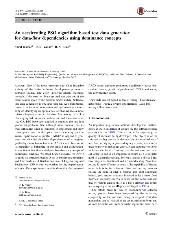 (PDF) An accelerating PSO algorithm based test data generator for data ...