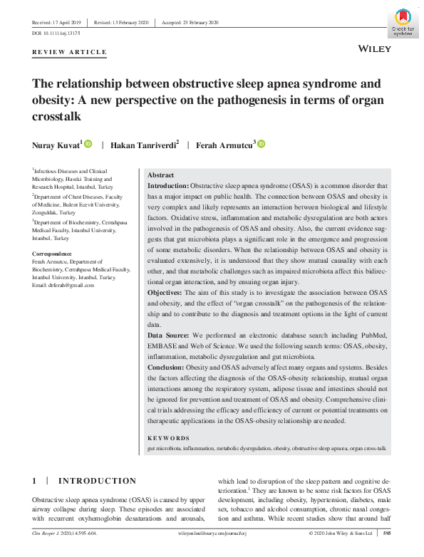 (PDF) The relationship between obstructive sleep apnea syndrome and ...