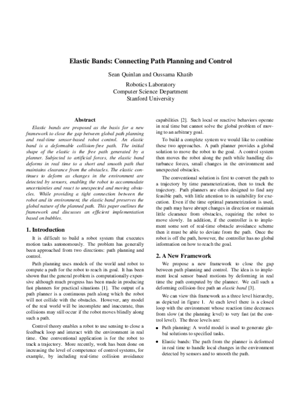 (PDF) Elastic bands connecting path planning and control Oussama