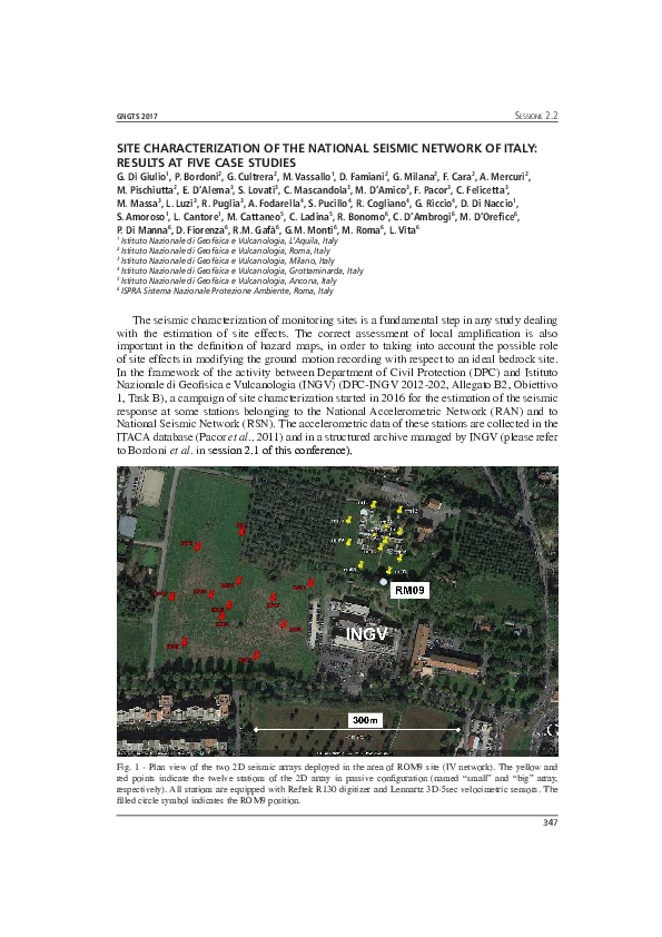 (PDF) Site characterization of the national seismic network of Italy ...