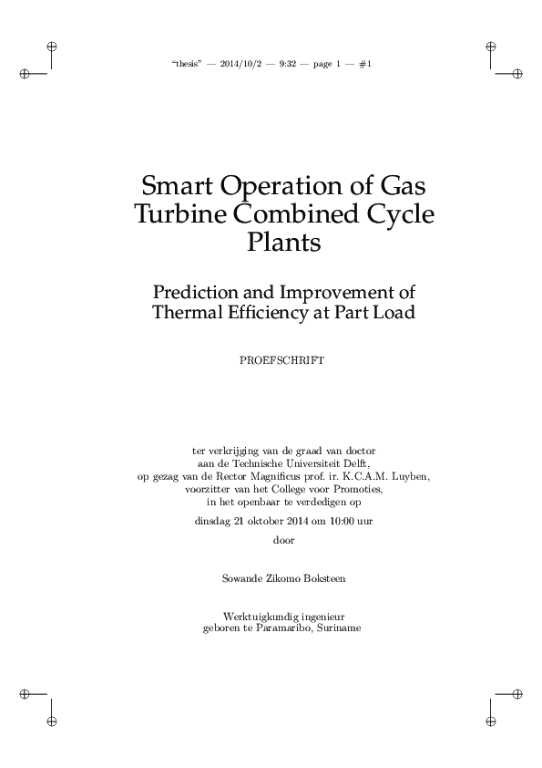 (PDF) Smart Operation of Gas Turbine Combined Cycle Plants: Prediction ...