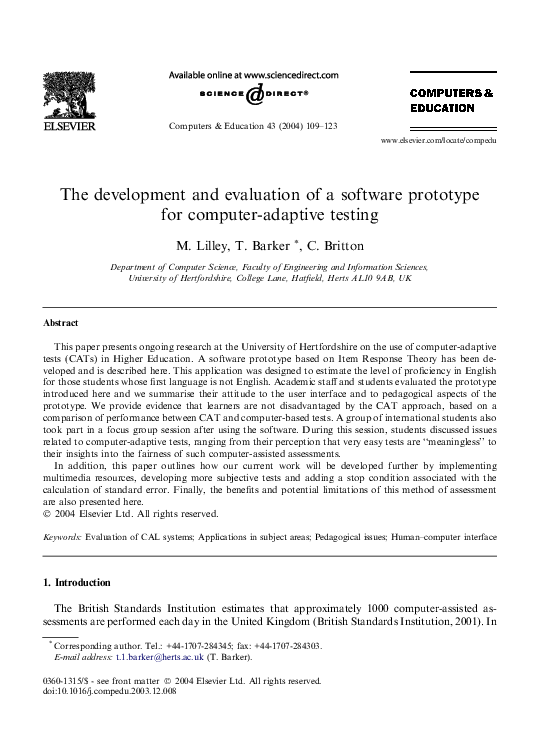 (PDF) The development and evaluation of a software prototype for ...
