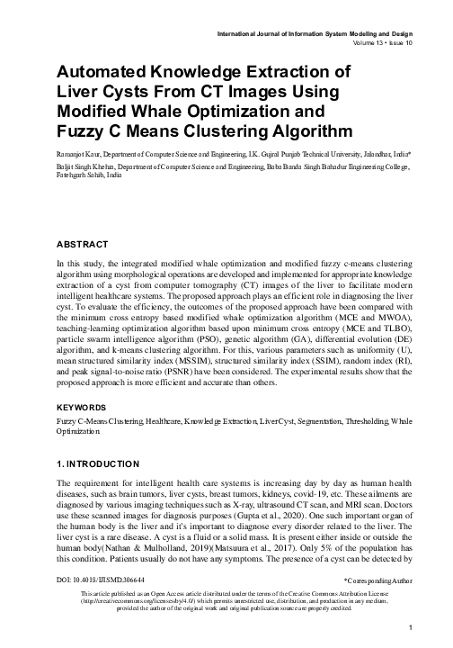 (PDF) Automated Knowledge Extraction of Liver Cysts From CT Images ...