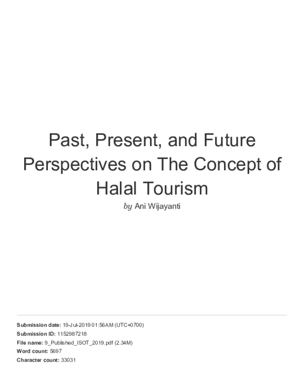 (PDF) Past, Present, and Future Perspectives on The Concept of Halal ...