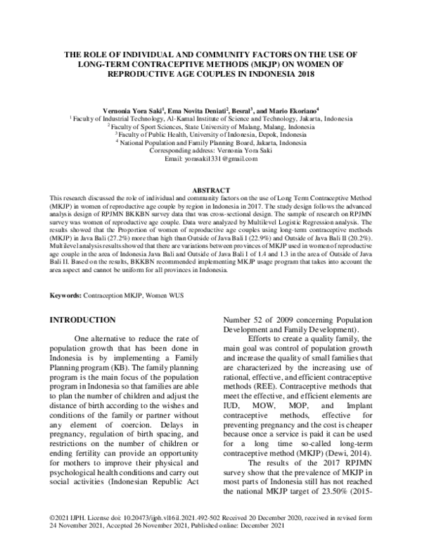 (PDF) The Role of Individual and Community Factors on the Use of Long ...