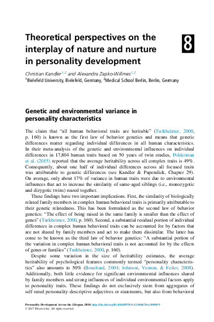 (PDF) Personality development across the lifespan: Theory, research ...