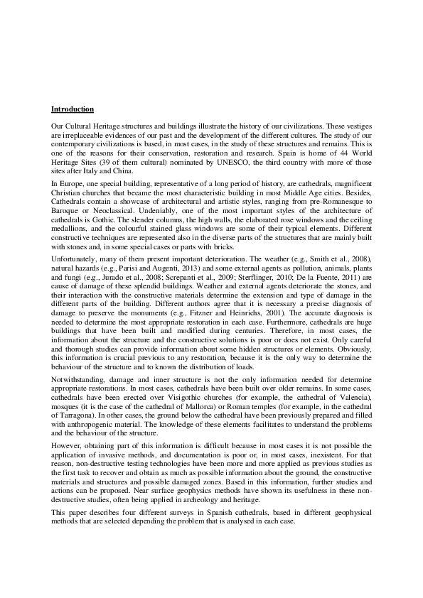 (PDF) Non-destructive geophysical characterization of cultural heritage ...